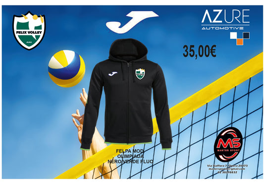 Felpa Nero Verde Felix Volley