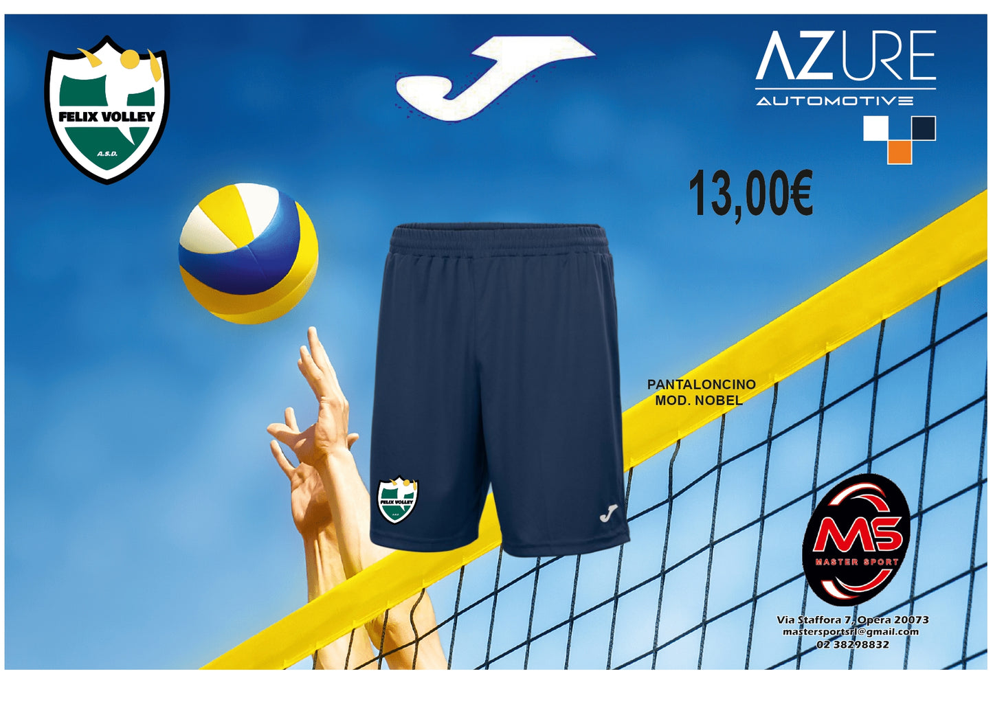 Pantaloncino Allenamento Felix Volley