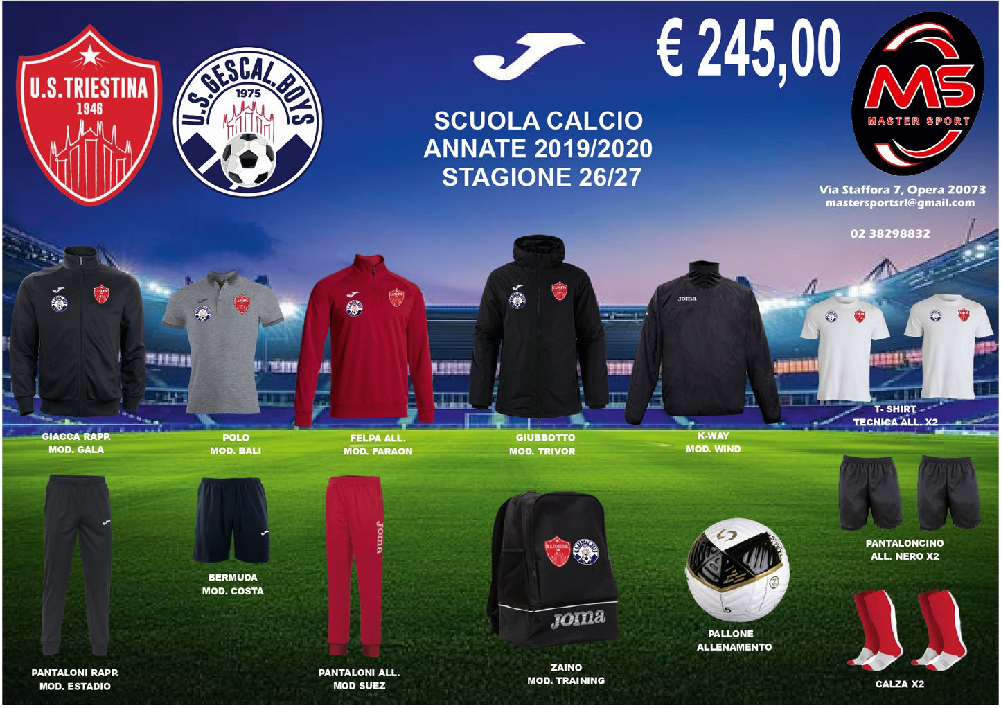 U.S Triestina Kit Completo Scuola Calcio 2019/20
