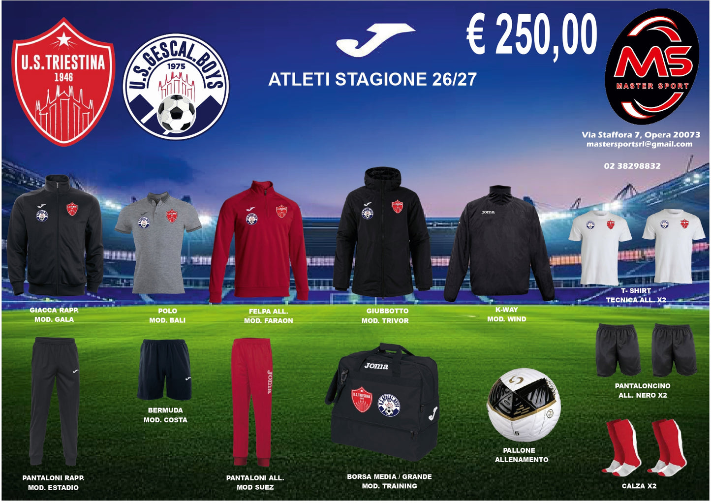 U.S Triestina Kit Completo Settore Giovanile