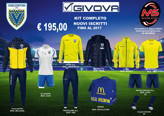 KIT COMPLETO NUOVI ISCRITTI FINO AL 2017 VISCONTINI